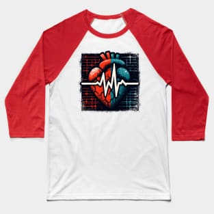 Heart Electrocardiogram Baseball T-Shirt